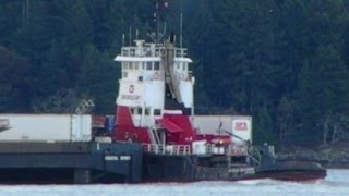 Seaspan Barge Leaving Nanaimo Going To Vancouver Canada [upl. by Atcliffe]