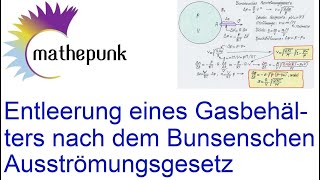 Entleerung eines Gasbehälters nach dem Bunsenschen Ausströmungsgesetz [upl. by Atikcir142]