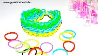 gumikarkötő  loom bands  készítés hármas hurkolás [upl. by Yahsram]