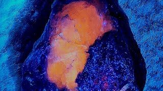 Fluorescent orange minerals [upl. by Hatti]