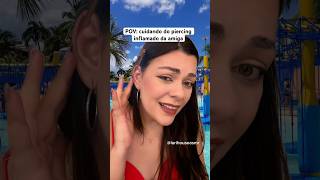 cuidando do piercing inflamado da amiga asmr asmrsounds asmrbrasil asmrvideo piercing [upl. by Auop]