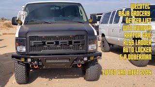 Weldtec lift WTD Bumper Econoline Raptor Grille RLSS ladder amp a Doberman  Lifted Van Meet 2024 [upl. by Dilan]