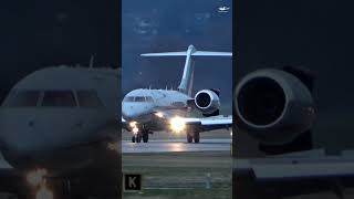 Bombardier Global 6000 Landing Thrust Reversers in Action [upl. by Archibald381]