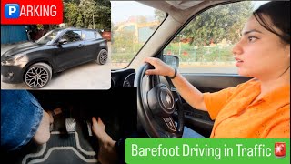 Barefoot driving Full Bheed Bhad  Parking  vanshikavlog [upl. by Osber]