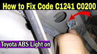 FIX  Toyota Camry ABS light on  Dtc C0200C1241 [upl. by Ezri]