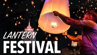 LANTERN FESTIVAL IN CHIANG MAI THAILAND  Yi Peng Lantern Festival [upl. by Naujal]