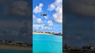 quotPlane Departure View from Sonesta Maho Beach Hotel 1quot touristiqueproductions youtubeshorts [upl. by Ng950]