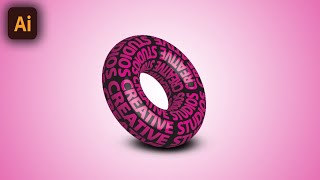 How to design a donut text in Adobe illustrator creative studios132 [upl. by Demahum]