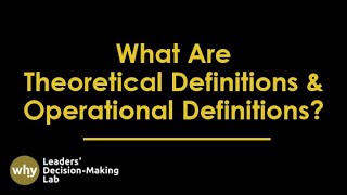 Define Constructs What Are Theoretical Definitions amp Operational Definitions of a Construct [upl. by Mart]