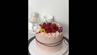 Immersive strawberry cream cake making🍓🍰shorts asmr cake [upl. by Aneloaup678]