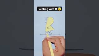 Painting with word R 😇🥰❤art painting drawingtutorials status shorts [upl. by Diehl870]