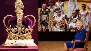 The Queen is reunited with St Edwards Crown for the first time since her Coronation 65 years ago [upl. by Aral]