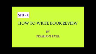 HOW TO WRITE BOOK REVIEW Std 10 [upl. by Millburn]