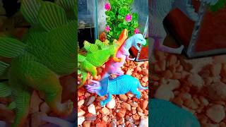 stegosaurus tirex triceratops animaltoys shortvideo [upl. by Homans]