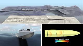 NFA Simulation of a Planing Boat in Waves [upl. by Dennet849]