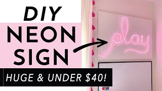 How to make a HUGE NEON LED SIGN   EASY DIY under 40  Shirin Askari [upl. by Iorgos]