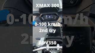 Yamaha XMAX 300 vs Honda ADV350 accalaration yamahaxmax300 hondaadv350 acceleration [upl. by Kobylak]