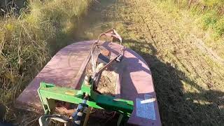 Bushhogging discing and planting a food plot all in same evening [upl. by Rasia]