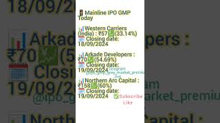 IPO GMP Today Premium Western Carriers India Arkade Developers Northern Arc Capital ipo ipogmp [upl. by Annig]