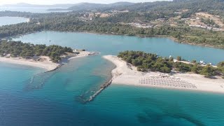 Glarokavos Beach in Pefkochori  Halkidiki I 4K Drone Footage [upl. by Ecnerol916]