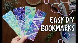 DIY Bookmarks with fun watercolor techniques [upl. by Lleznol]