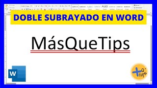 Cómo HACER un DOBLESUBRAYADO en WORD [upl. by Lleon405]