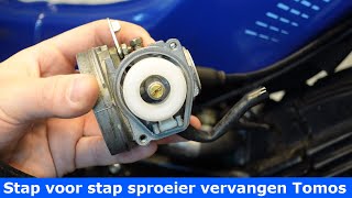 Tomos sproeier vervangen SHA carburateur [upl. by Klemm]