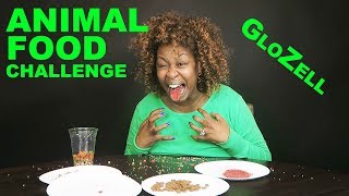 Animal Food Challenge  GloZell [upl. by Ylrehc]