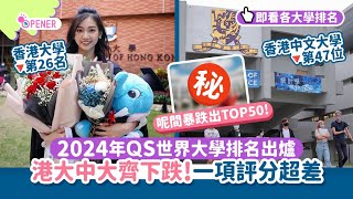 2024年QS世界大學最新排名出爐 港大中大齊下跌！一項評分超差｜開罐｜大學排名｜香港大學 [upl. by Attiuqahs]