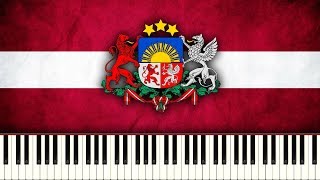 NATIONAL ANTHEM OF LATVIA  Piano Tutorial [upl. by Kuehnel]