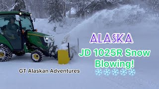 Alaska JD1025R Snow Blowing [upl. by Acilgna965]