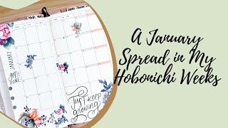 A January Spread in My Hobonichi Weeks 📖 hobonichiweeks [upl. by Nnylaehs904]