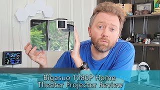 EASY TO USE PROJECTOR  Bigasuo 1080P Home Theater Projector Review [upl. by Pavia136]