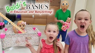 Escape the Babysitter Baldi in Real Life Baldis Basics [upl. by Ragland]