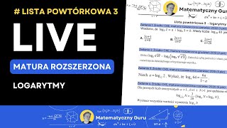 Matura 2024 Powtórka  logarytmy Poziom rozszerzony Lista 3 [upl. by Jon948]