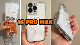 Tauri Clear MagSafe iPhone 16 Pro Max Case with Lens  Screen Protectors  Full Demo Review [upl. by Crystie]