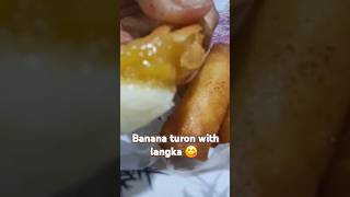 Turon with langka 😋 yummyfood filipinofood banana [upl. by Adelbert]