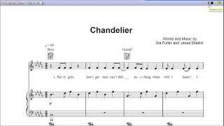 Chandelier by Sia  Piano Sheet MusicTeaser [upl. by Ellenaej]