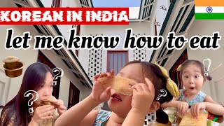 Korean Try Indian food at a South Indian cafe😮 [upl. by Eiblehs]