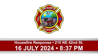 July 16 2024 Oak Island Fire Response at 210 NE 42nd St [upl. by Carlyle]