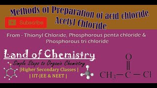 Methods of Preparation of Acyl Halide  Acetyl Chloride from Acetic Acid  SOCl2 PCl5  PCl3 [upl. by Ardnuassak]