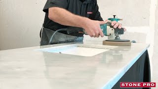 Restoring and Polishing a Damage White Marble Countertop with ZOOM Pads [upl. by Ahseit512]