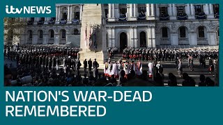 Live Remembrance Sunday commemorated at Cenotaph  ITV News [upl. by Corliss]