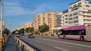 Cluj Napoca str Aurel Vlaicu viaduct Mărăşti Trolleybus nr 346 route 5 [upl. by Loseff441]