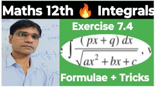 Class 12 math chapter 7 Exercise 74  quest  tricks   Integrals [upl. by Prisilla]