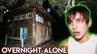 Overnight BY MYSELF in Haunted House scary  Colby Brock [upl. by Dorman272]