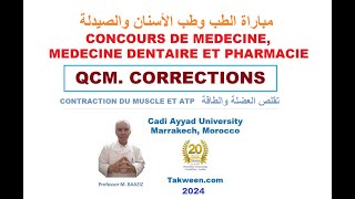 Concours Médecine dentaire pharmacie Contraction du muscle et énergie ATP Actions Myosine actine [upl. by Ikaz]