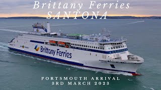 Brittany Ferries  New Santona arrives in Portsmouth 3rd March 2023  4K [upl. by Geiger]