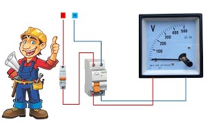 VOLT METER CONNECTION IN SINGLE PHASE [upl. by Nikolaus]