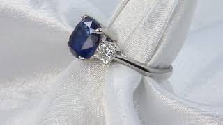 3 stone sapphire ring platinum 3537v 3stonesapphirering sapphirering sapphireengagementring [upl. by Lethia440]